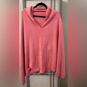 Brand New Ladies Sweater Poncho By G (George) Pink  One Size Bohemian V-neck